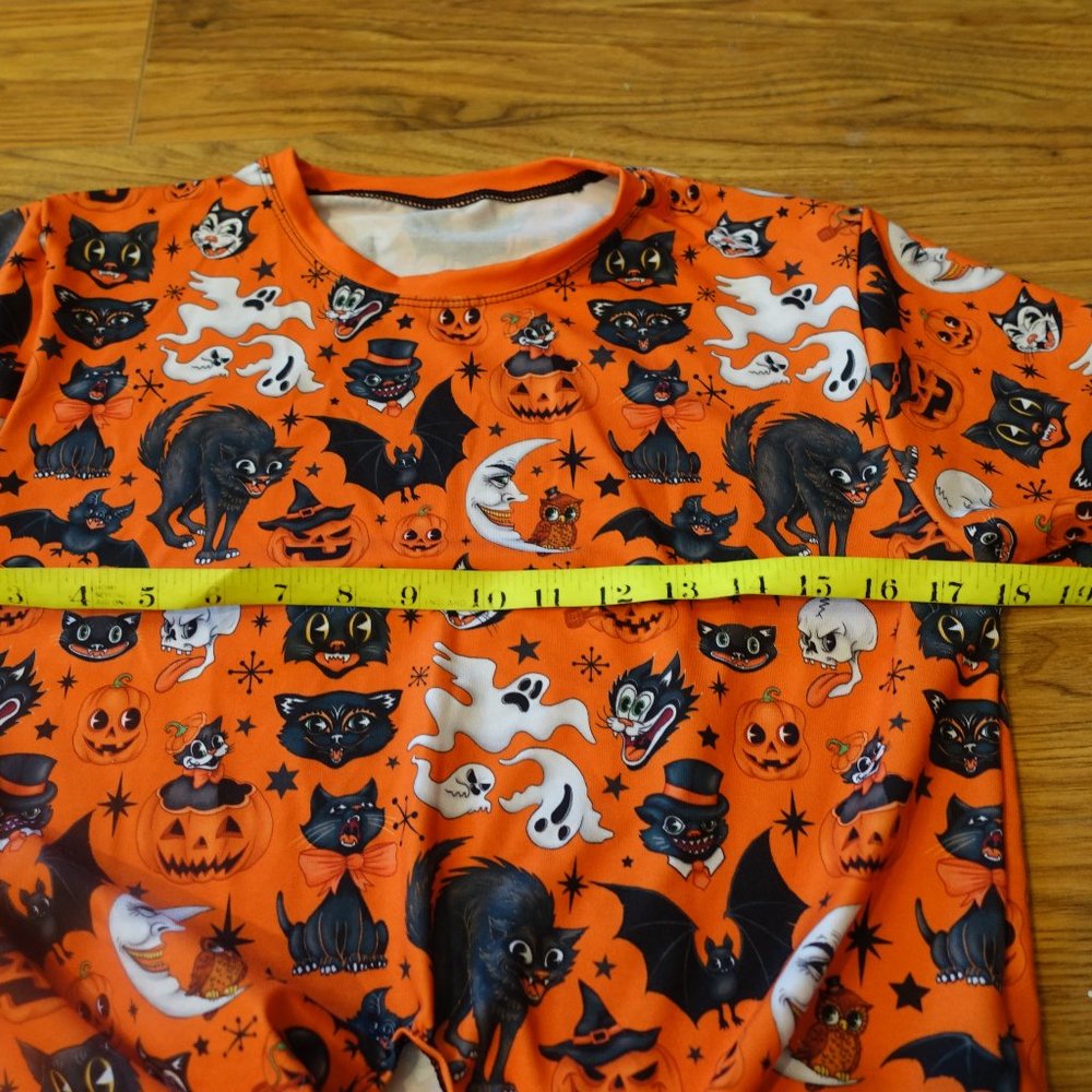 Blackmilk Trick Or Treat Retro Halloween Print Tie Front Tee - Picture 4 of 8
